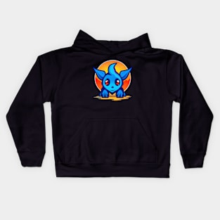 Cute Blue Monster Kids Hoodie